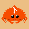 Ferris the Crab, mascot of the Rust programming language, with the Git logo on its forehead